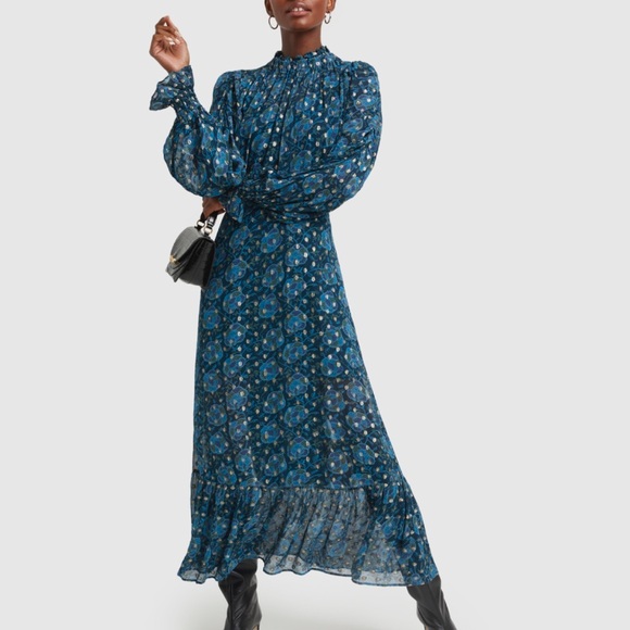 SEA New York Floral Georgette High Neck Maxi Dress, Size 2 - Picture 1 of 16